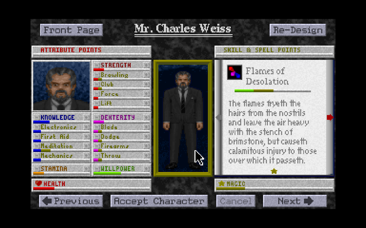 Интересное меню для выбора персонажа