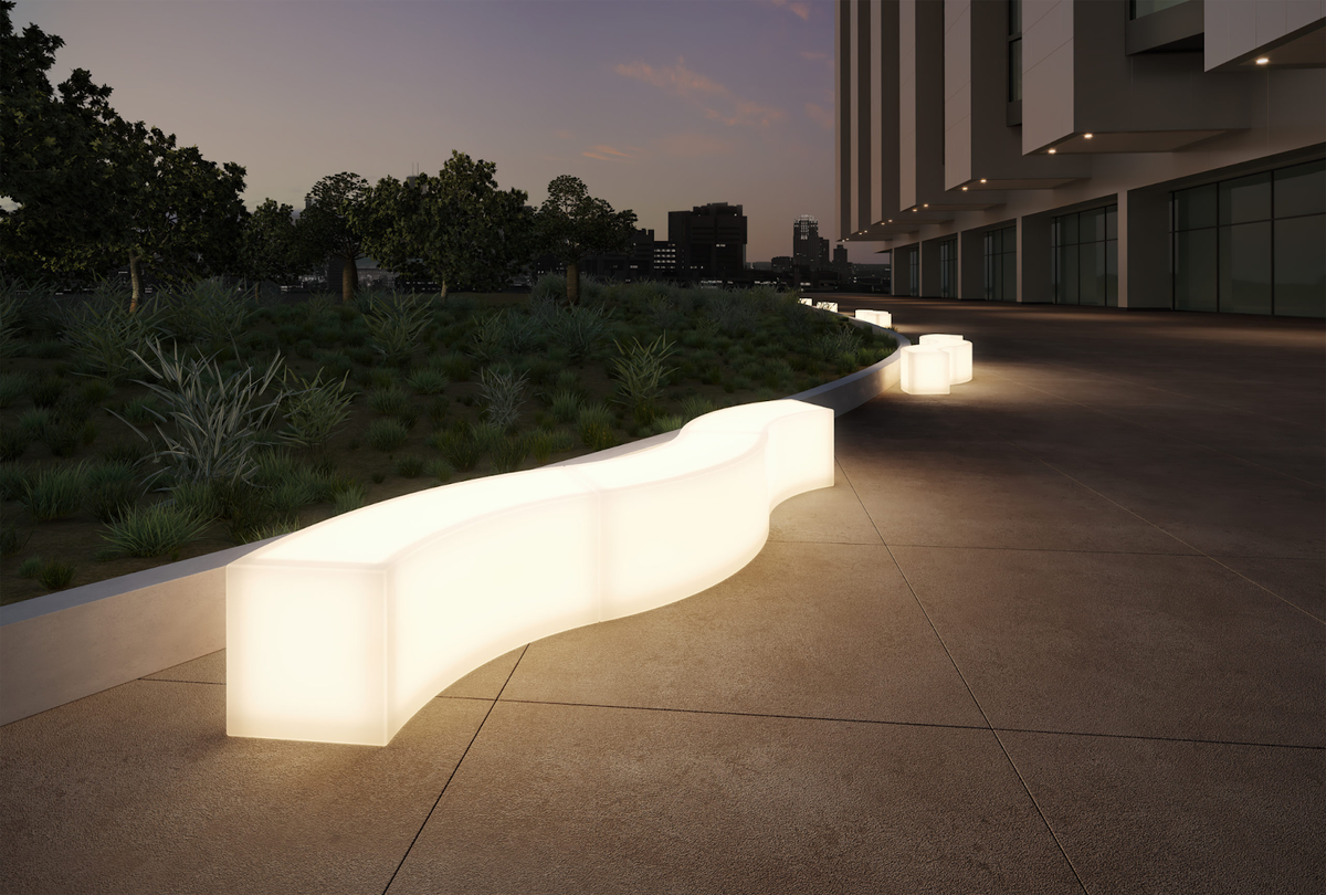 Пример уличной мебели, одновременно являющейся источником света