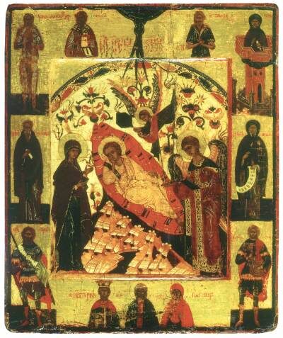 Спас Недреманное Око, с избранными святыми. Москва, вторая половина XVI в.