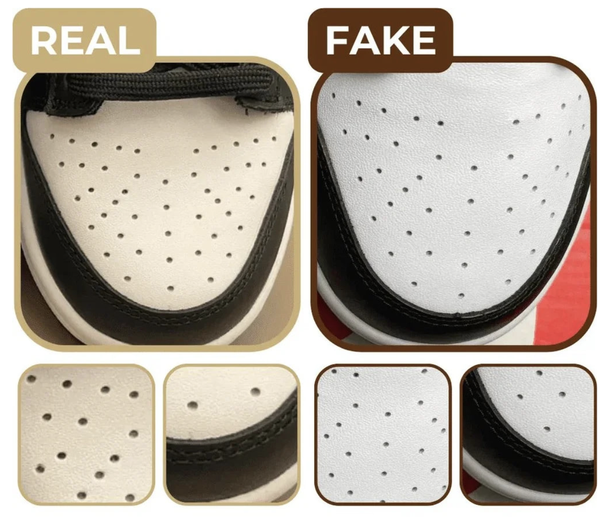 У подлинной пары перфорация нанесена равномерно