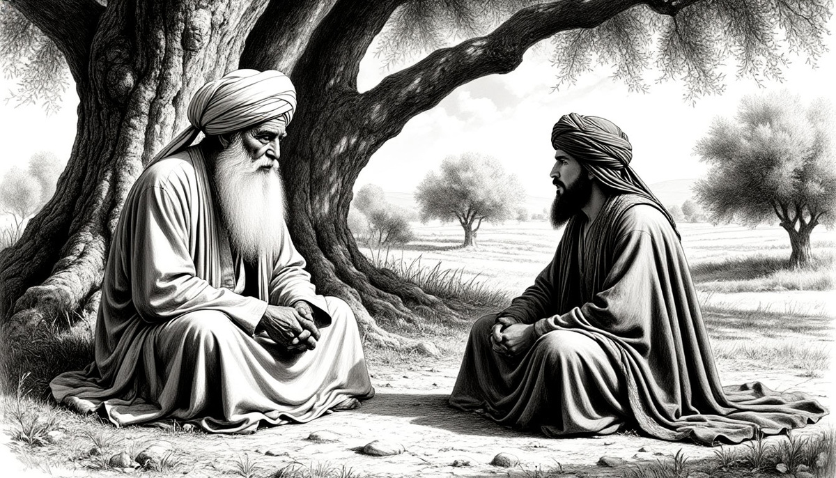 Мудрый шейх Эдебали растолковывает молодому Осману его великий пророческий сон о будущем Османской империи.