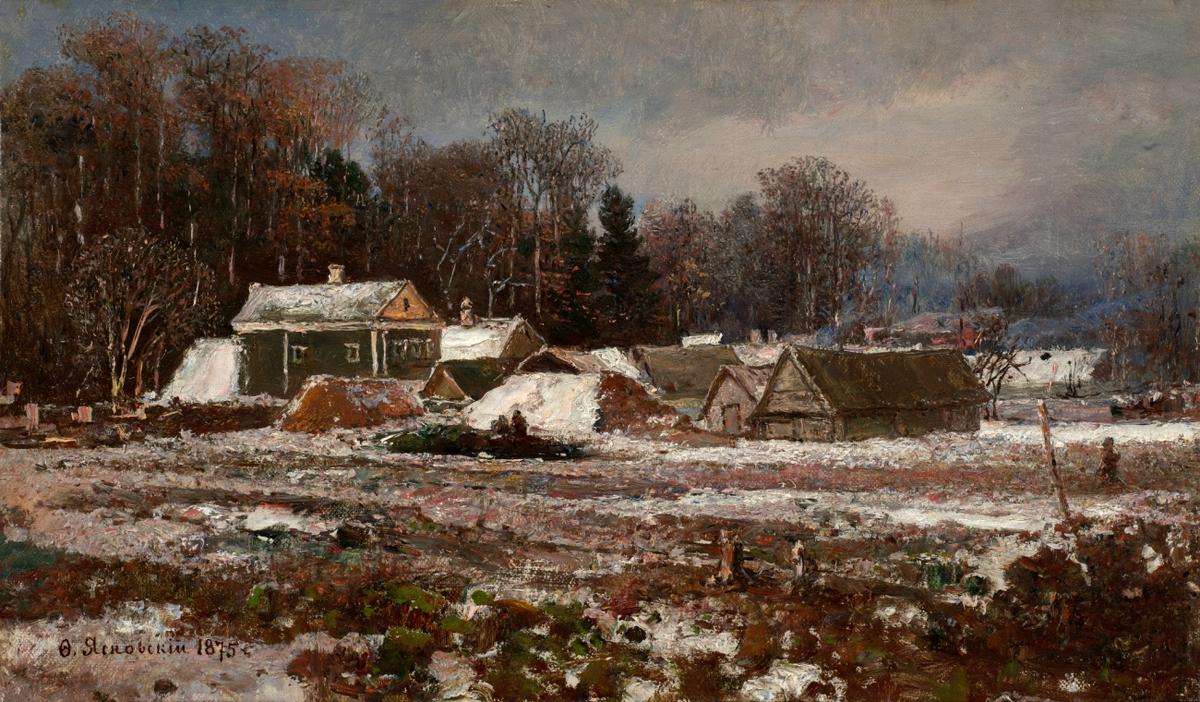 "Первый снег", Ф.И. Ясновский, 1875. Третьяковская галерея, Москва.