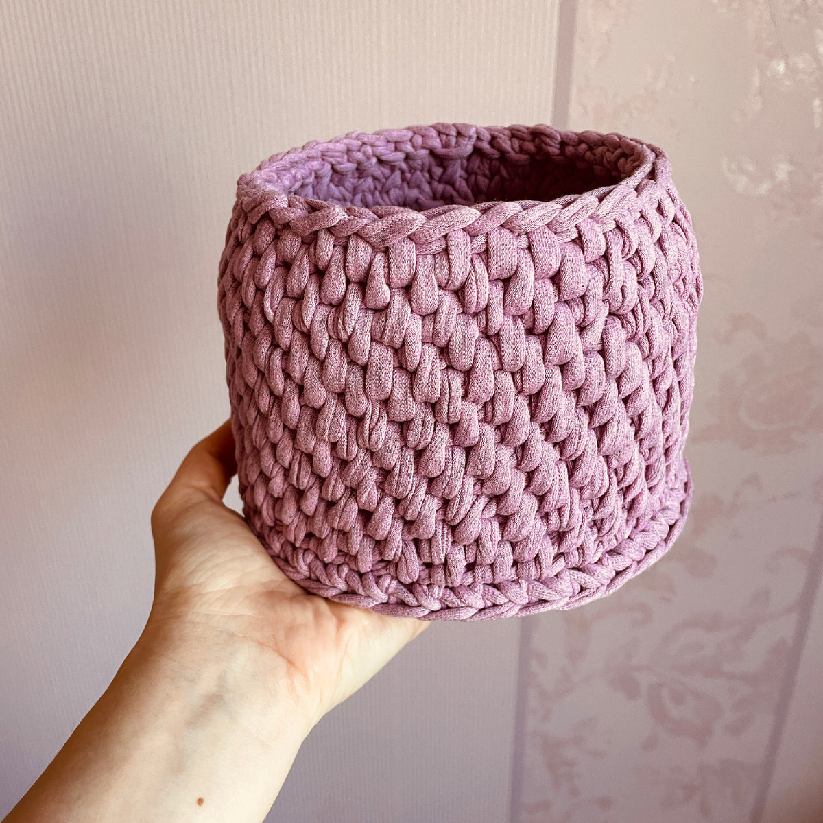 Моя корзинка из трикотажной пряжи