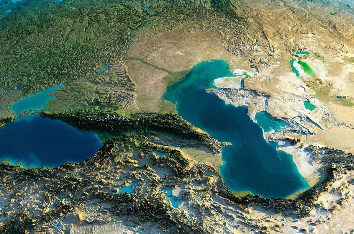 Современный снимок Хазарии из космоса