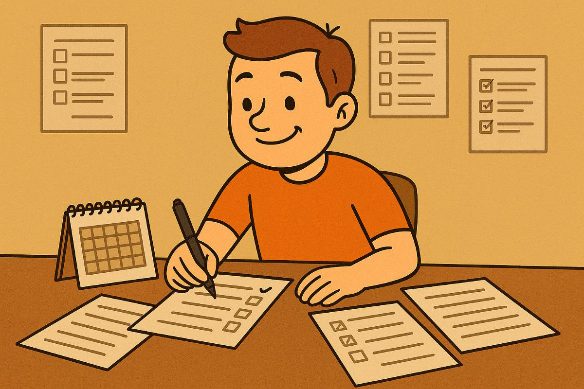 Составить план — отличный способ успокоиться и настроиться на дела. Источник: нейросеть📷
