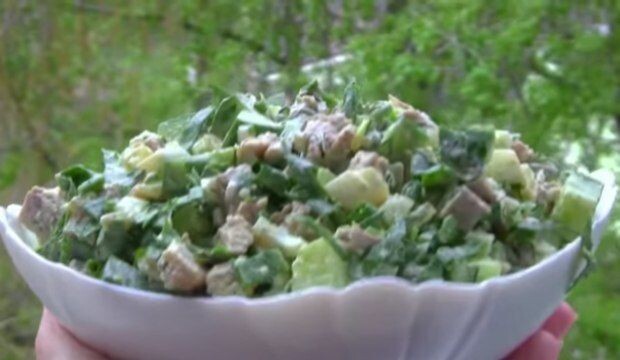 Мясной салат