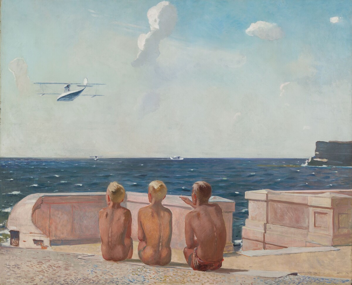 Александр Дейнека. Будущие лётчики. 1838. Холст, масло.
Государственная Третьяковская галерея