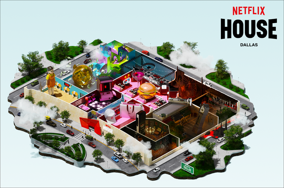 Аксонометария Netflix House Dallas в Техасе 