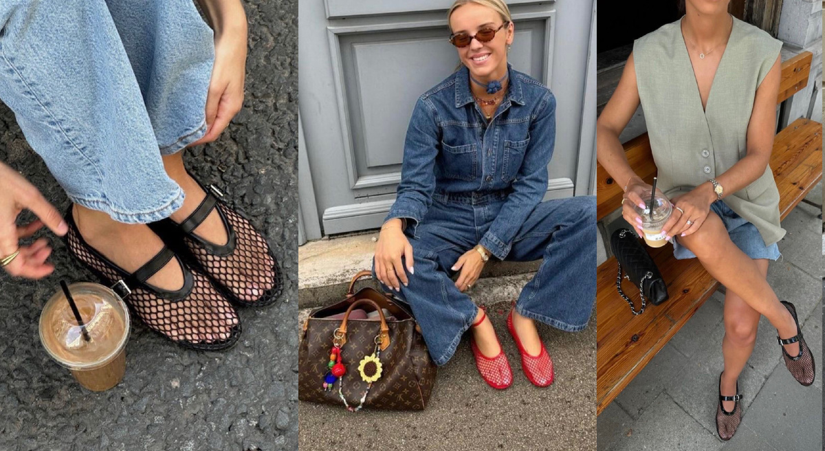 Сетчатые балетки