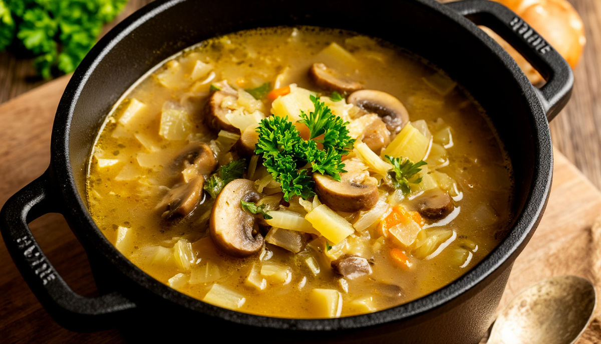 Щи грибные из духовки