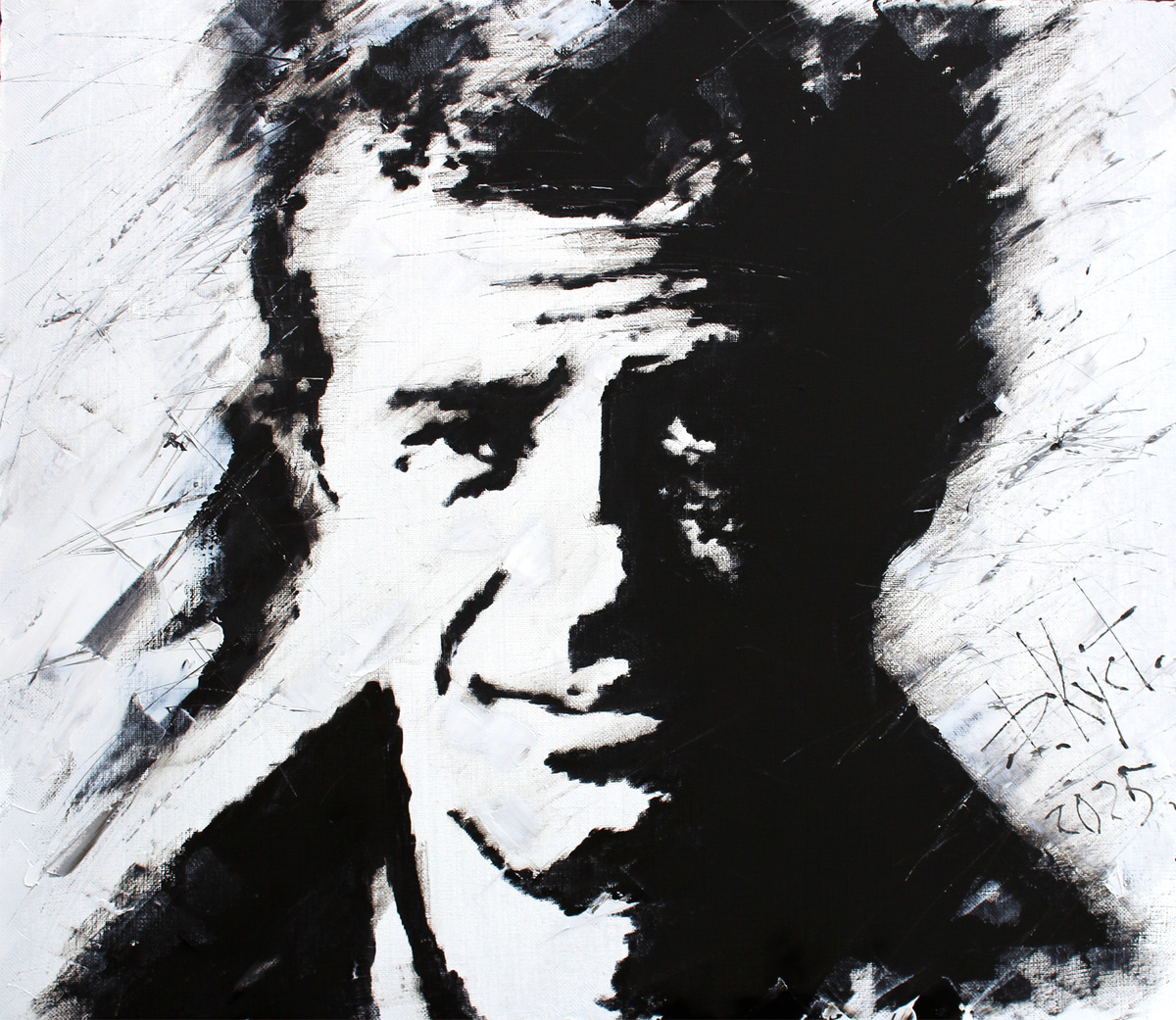 Художник Дмитрий Кустанович. Бельмондо, 70х80 см, 2025