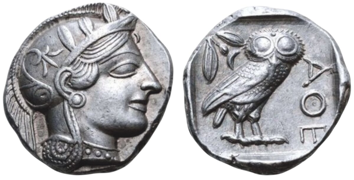 Афинская тетрадрахма 454-404 гг. до н.э.