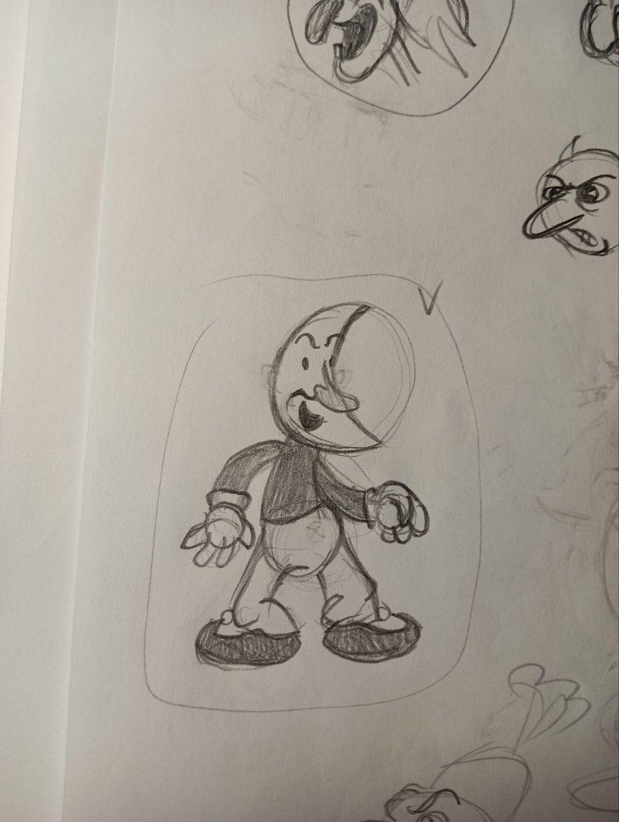 Первый набросок персонажа-луны