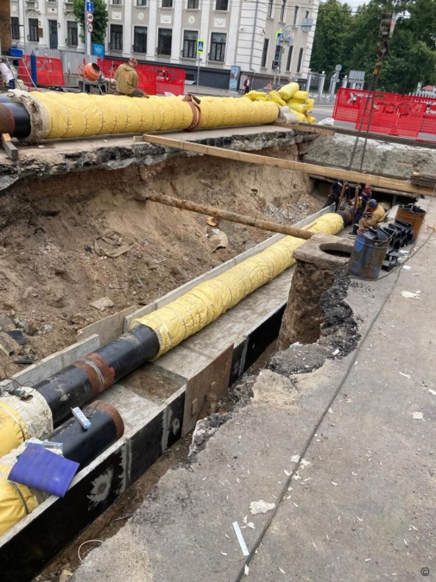    Работы по модернизации участка тепловой сети на проспекте Ленина. Источник: Администрация Барнаула