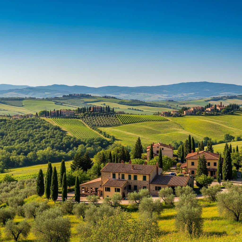 Виды на долины с разбросанными деревушками