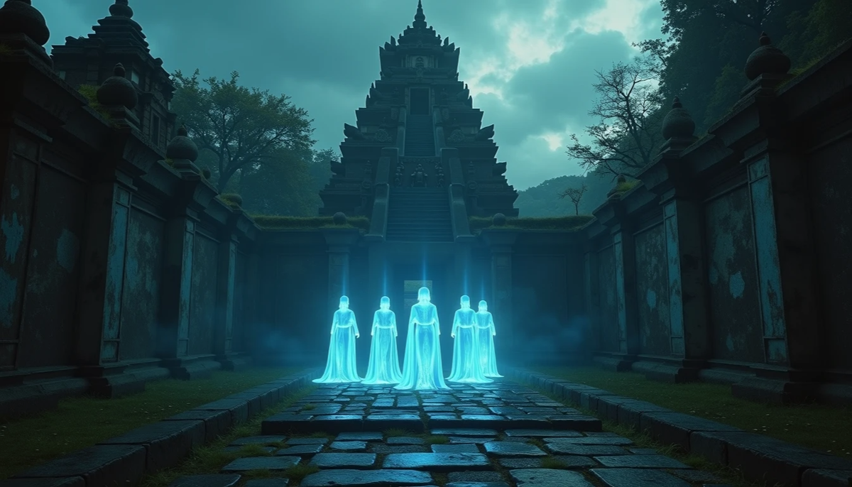 Рассказывали, что в храмовом комплексе обитают призраки.