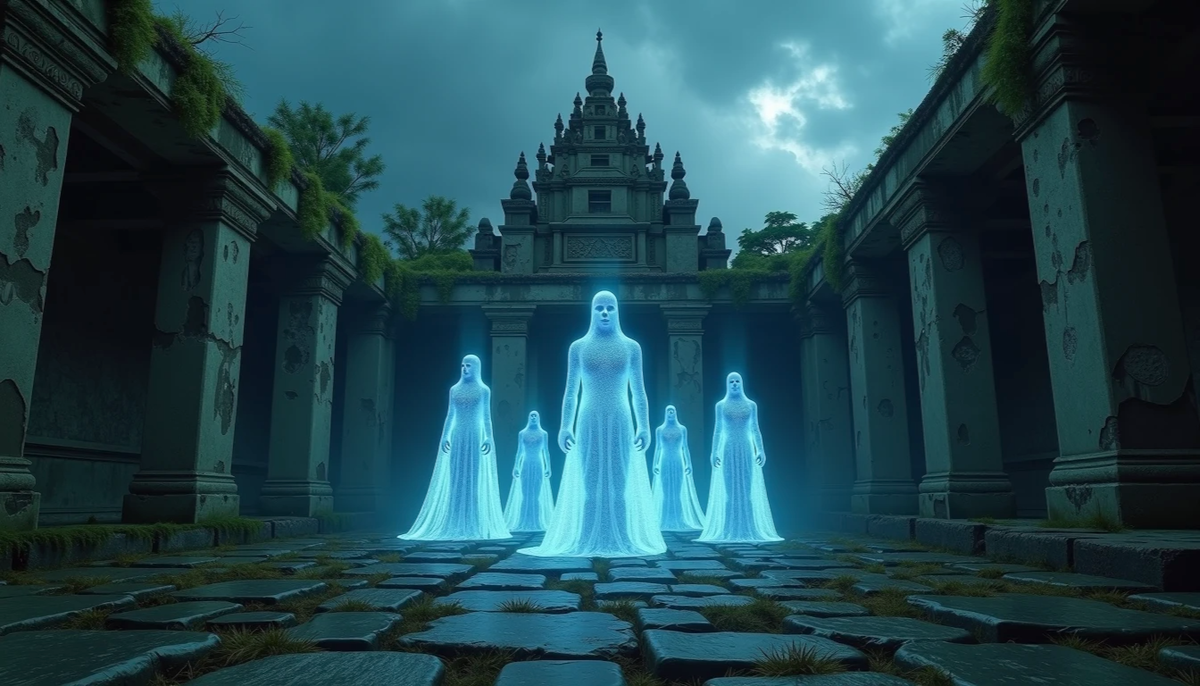 Призрачные фигуры устремились к людям.