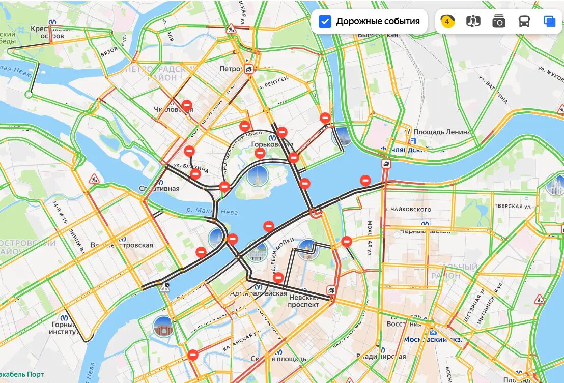    Фото: скриншот сервиса «Яндекс.Пробки»