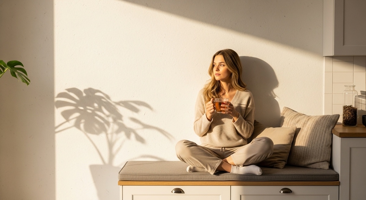 Успешная девушка в городе, задумавшаяся о переменах