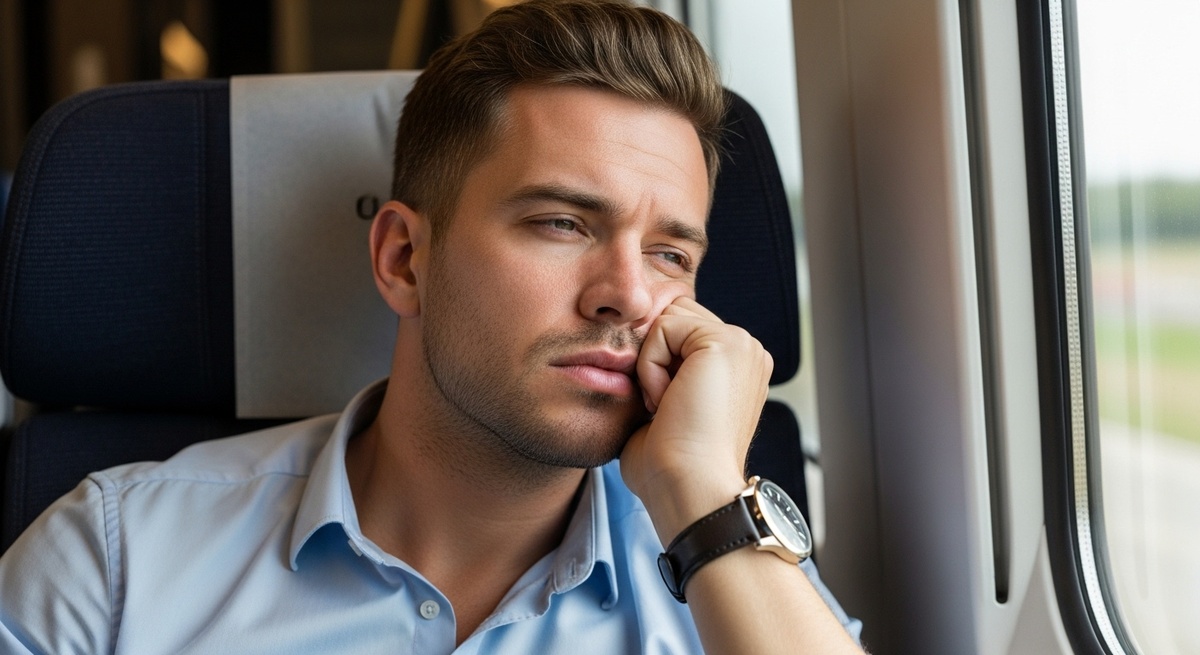 Уставший мужчина в пути: успех не приносит радости