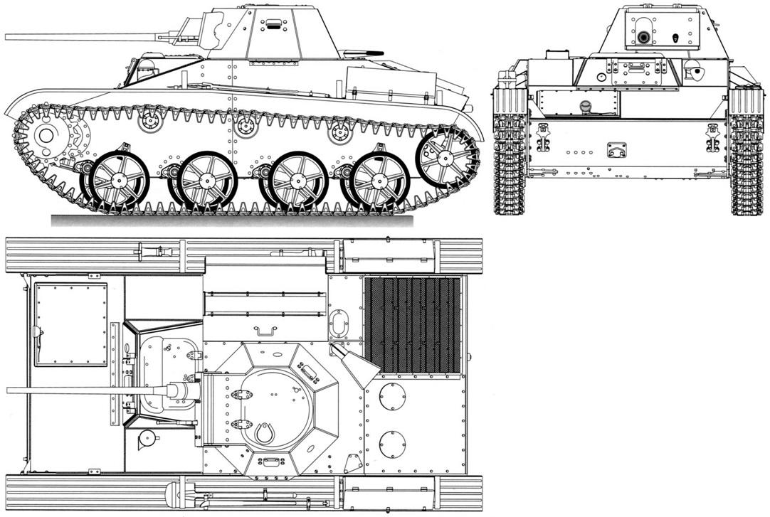 Чертёж-схема лёгкого танка Т-60. Изображение в свободном доступе.