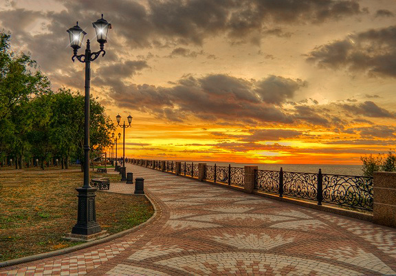 Ейск, набережная, закат