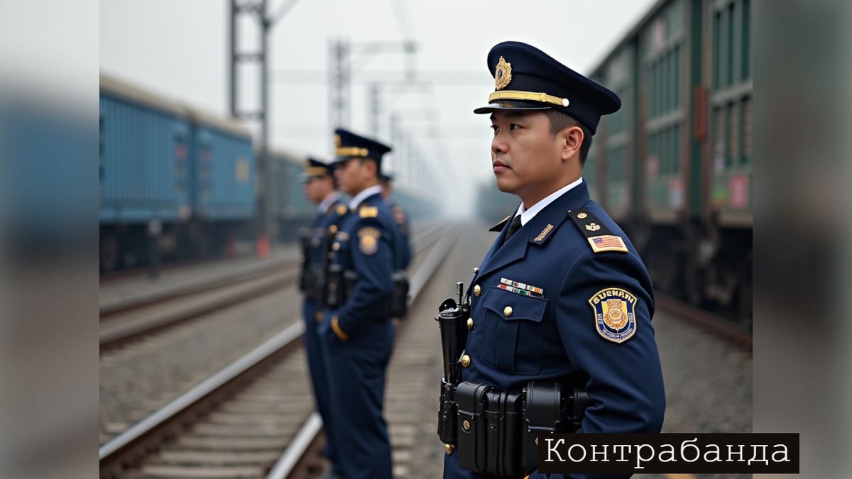 Полицейские патрулируют железнодорожную линию, ведущую из китайского региона Гуанси во Вьетнам. В этом месте часто китайские контрабандисты перевозят редкоземельные минералы через горные джунгли вдоль границы с Вьетнамом.
