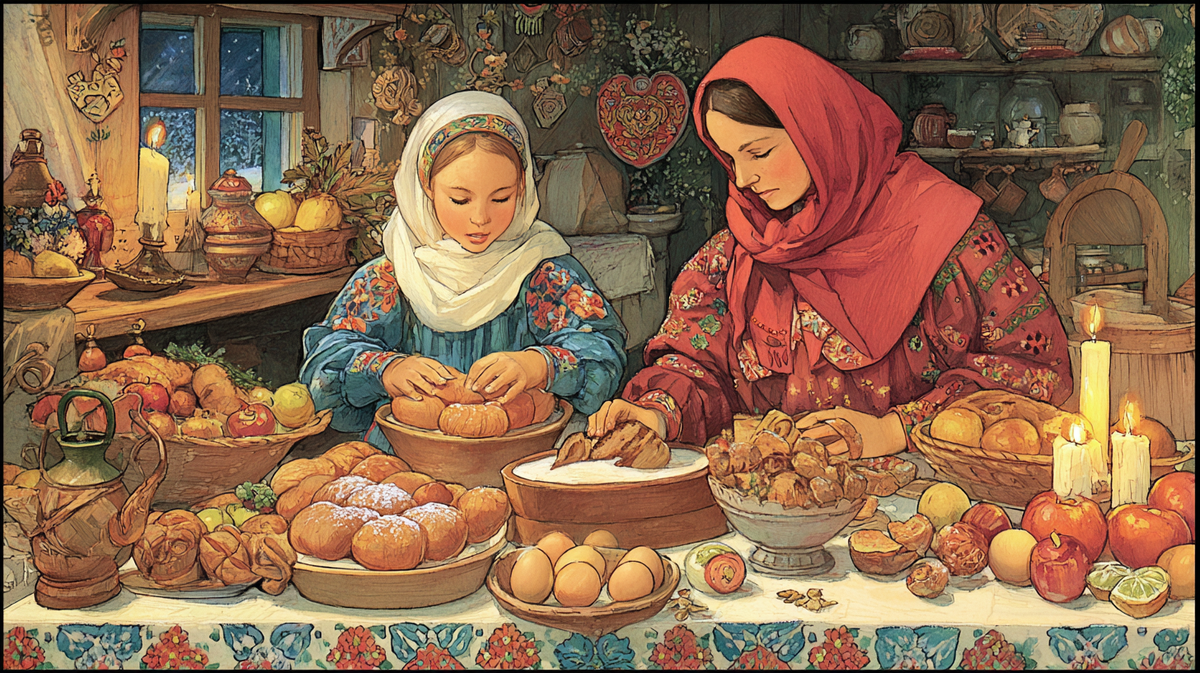 Потица на рождественском столе в словенской семье