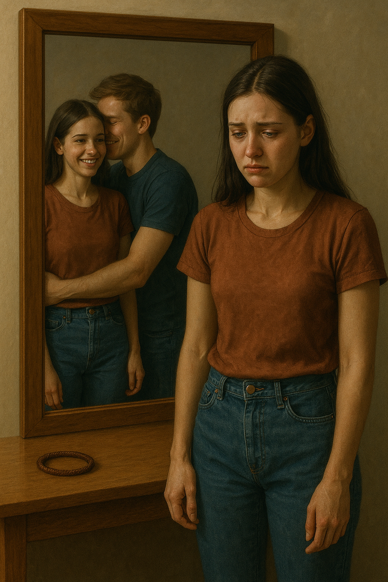 я старалась создать ту самую картинку,чтоб передать состояние своей подруги ,когда любишь и вроде бы счастлива с ним.. но все равно будешь всегда помнить «об этой резинке для волос..»