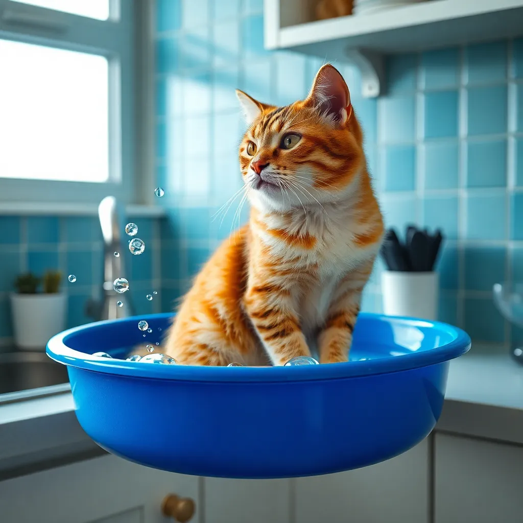 Кошка в тазике