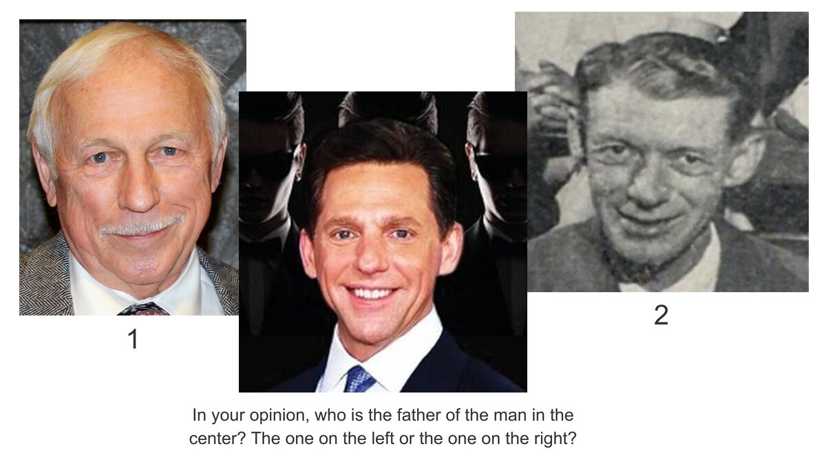 Who does the man in the center look like?