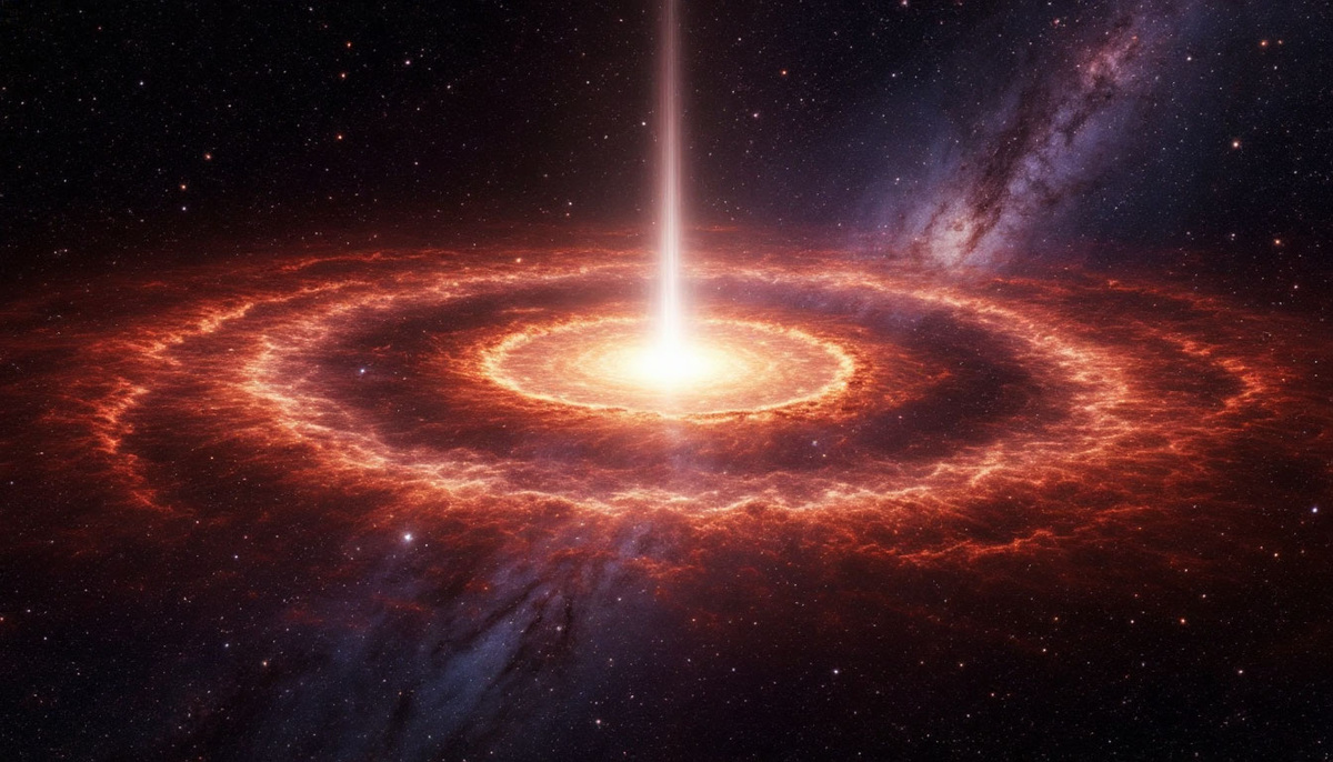 Квазар выделяющий луч