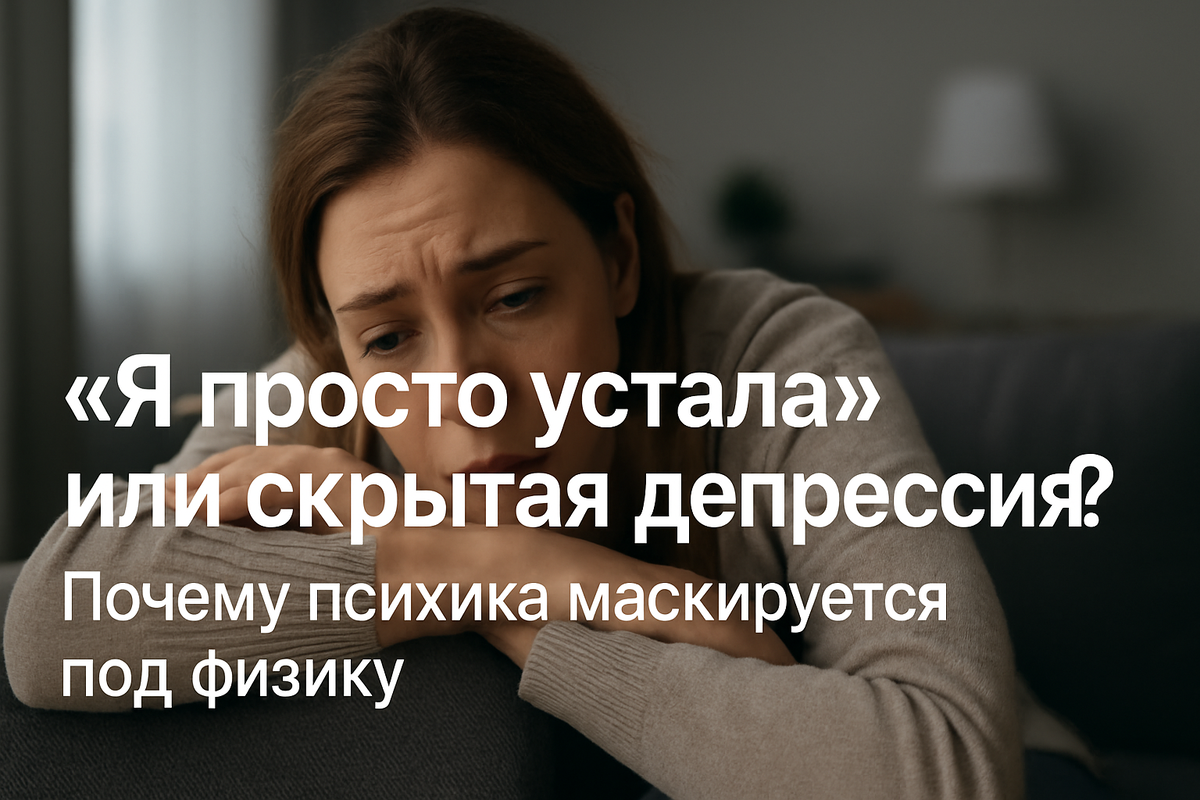 🛌 «Я просто устала» или скрытая депрессия? Почему психика маскируется под физику
