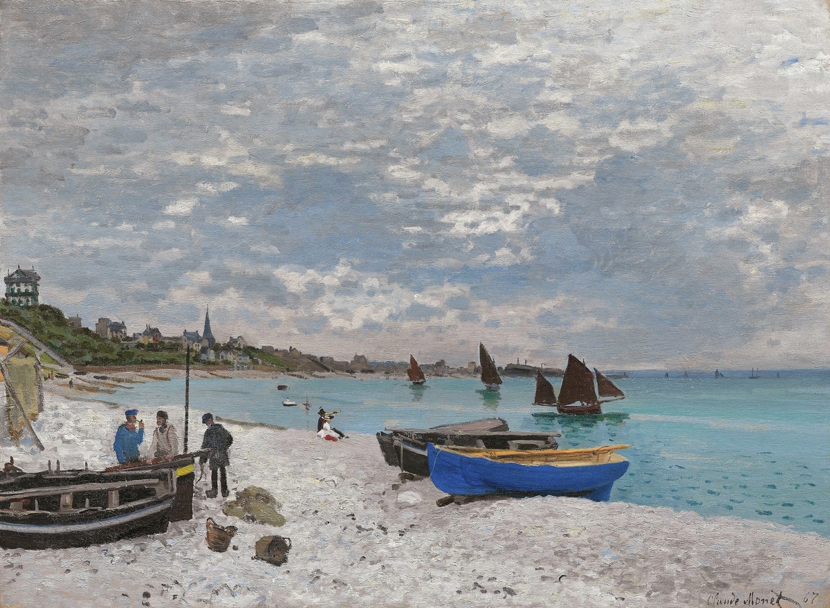 The Beach at Sainte-Adresse (1867) by Claude Monet. Original from the Art Institute of Chicago. Digitally enhanced by rawpixel.