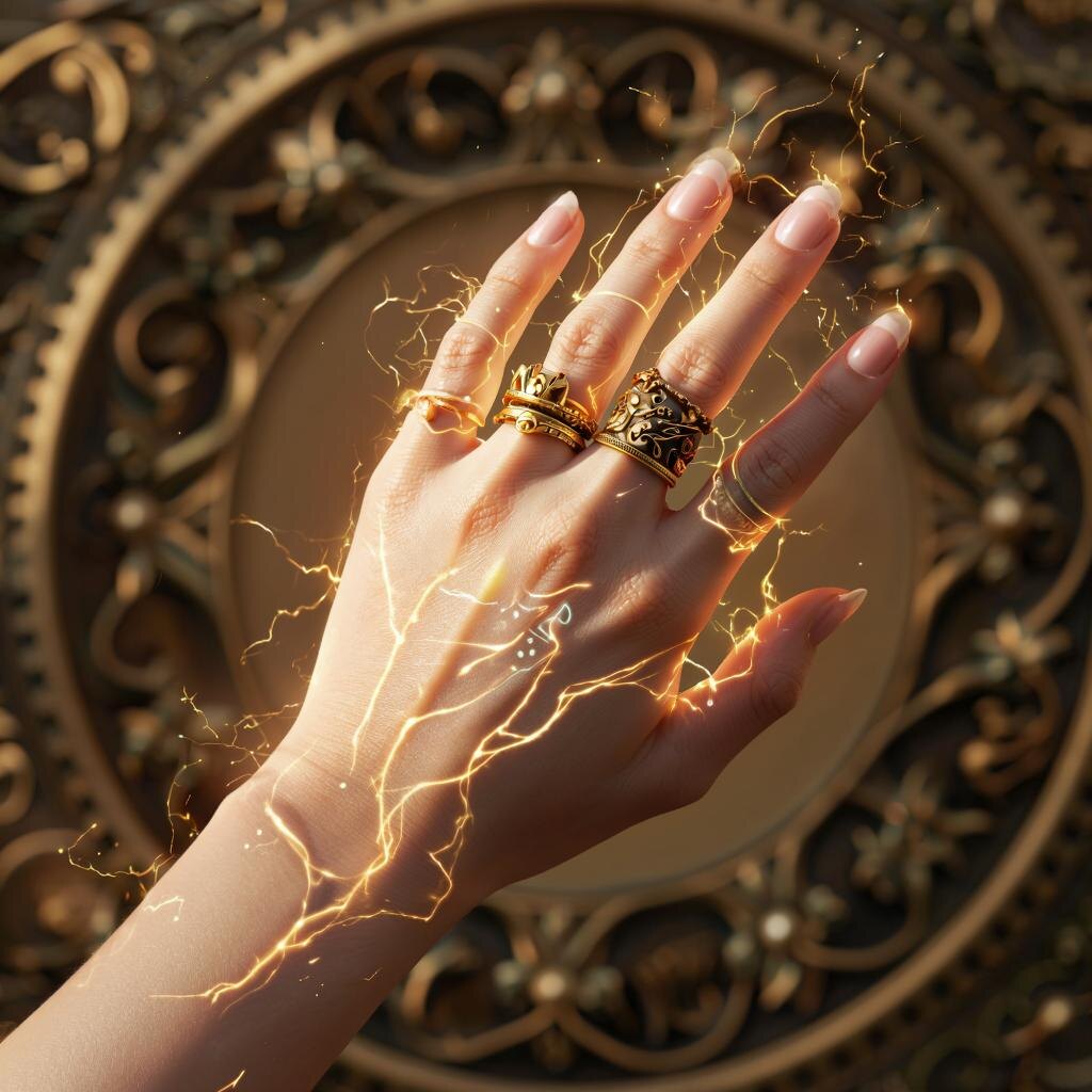 Золото и рука.