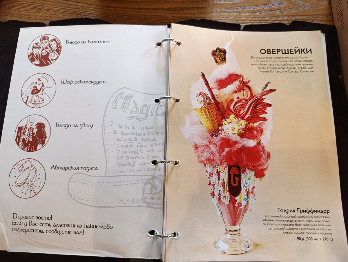 Тут много-много страничек меню. Листайте.