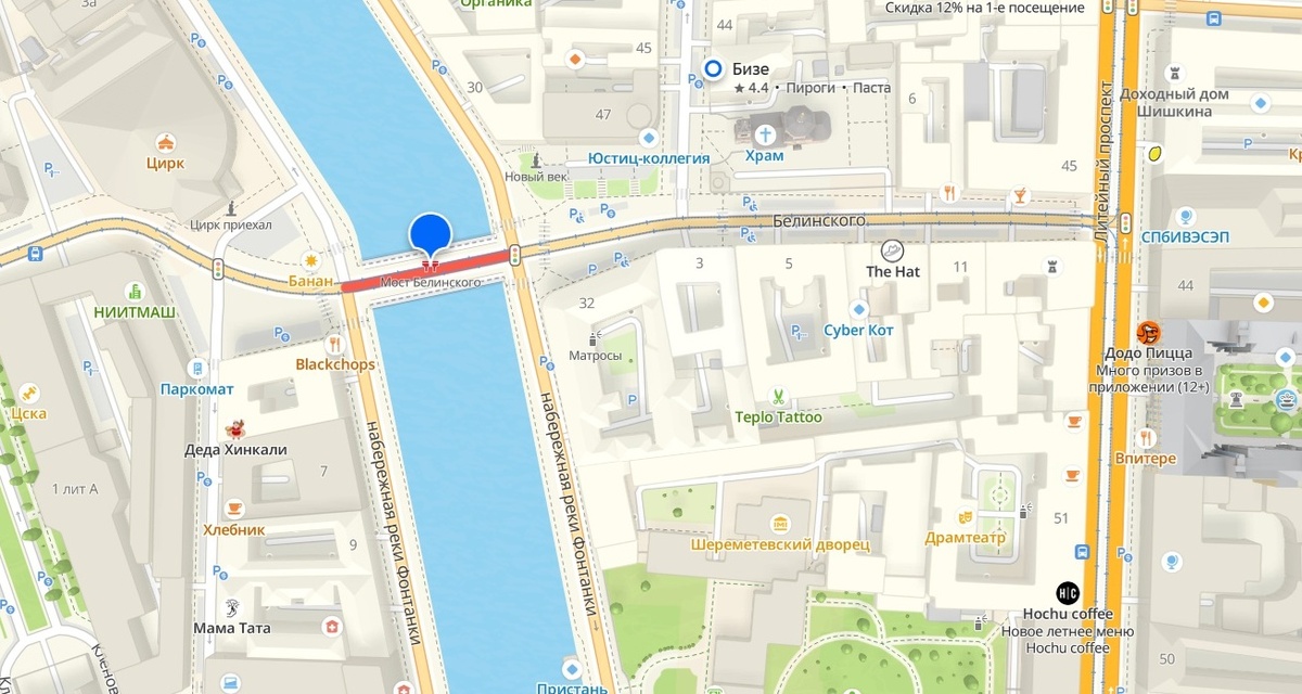 Мост на карте. Источник 2gis