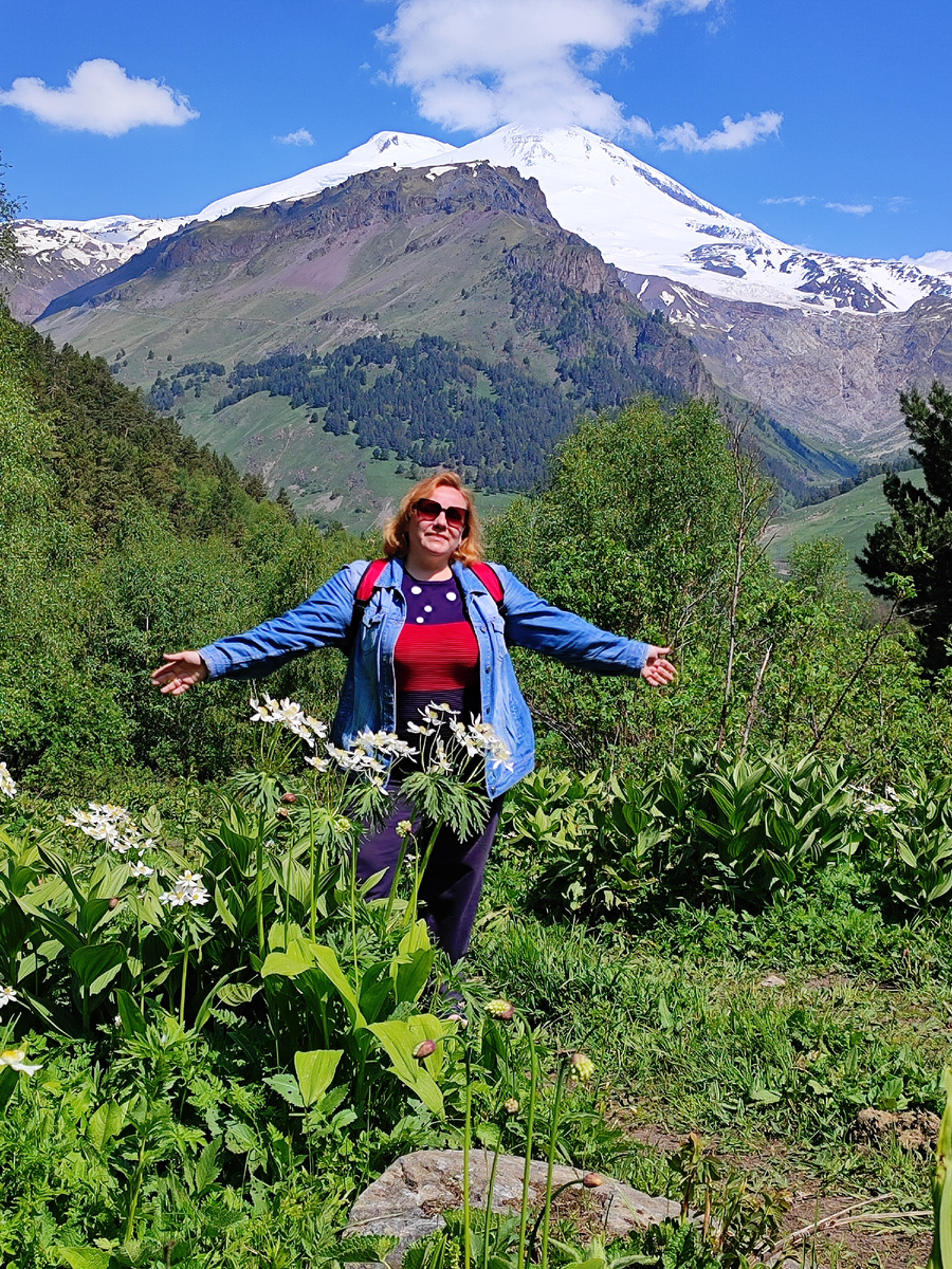 Полянка с видом на Эльбрус (июнь 2025 года)