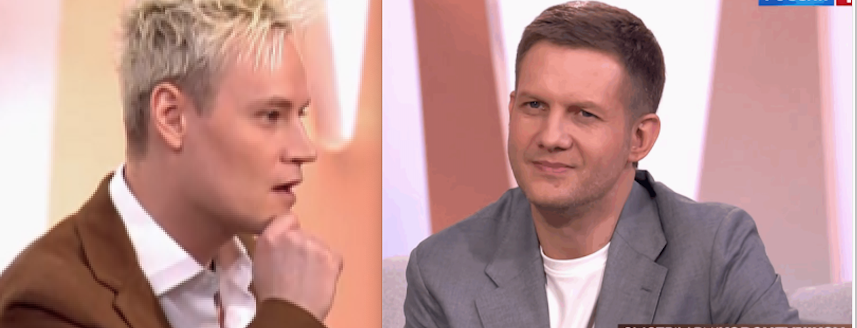 Дронов и Корчевников коллаж источник Россия 1 Канал