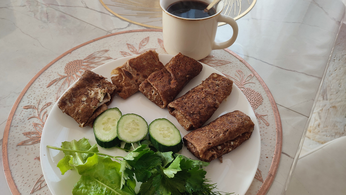 Гречневые блины фаршированные творогом