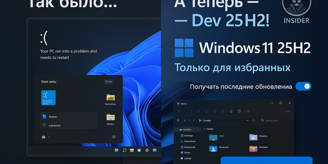 🚀 Windows 11 25H2 Dev — обновление для тех, кто идёт впереди всех