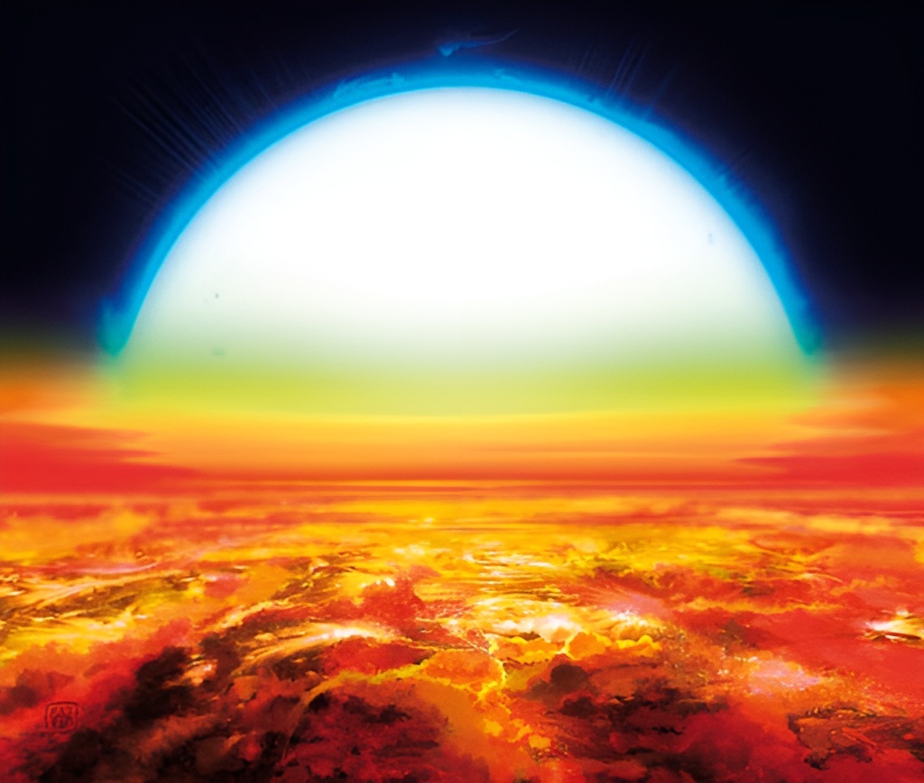 Поверхность планеты в иллюстрации художника 