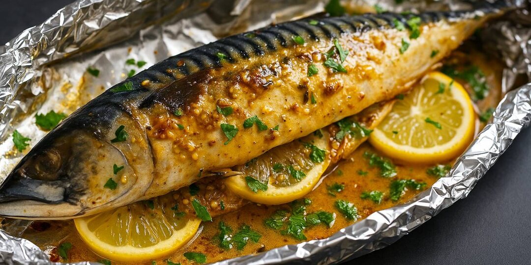 Скумбрия с медово-горчичной заправкой: запекаем в фольге — вкусно и просто