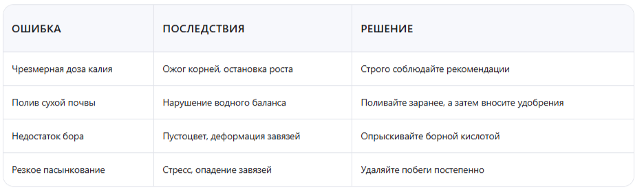 Как избежать ошибок при подкормке?