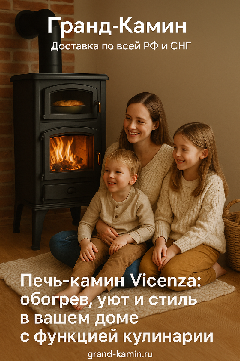    Печь-камин Vicenza: обогрев, уют и стиль в вашем доме с функцией кулинарии Kamin