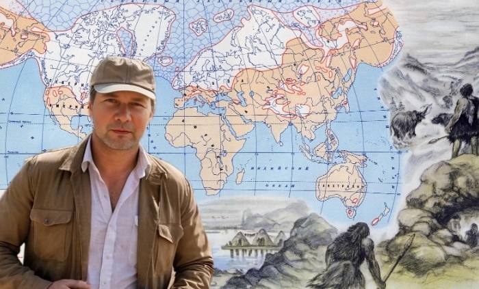 Фотоколлаж автора. Карта олединения северной части Земли.