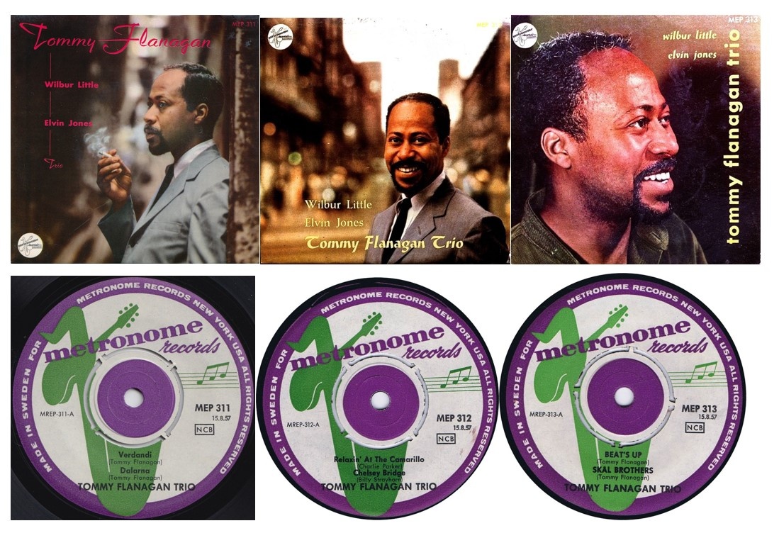 Три 7" пластинки, выпущенные Metronome в 1957 году (источник фото - Discogs)