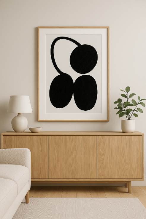 Пример как может выглядеть постер в интерьере .