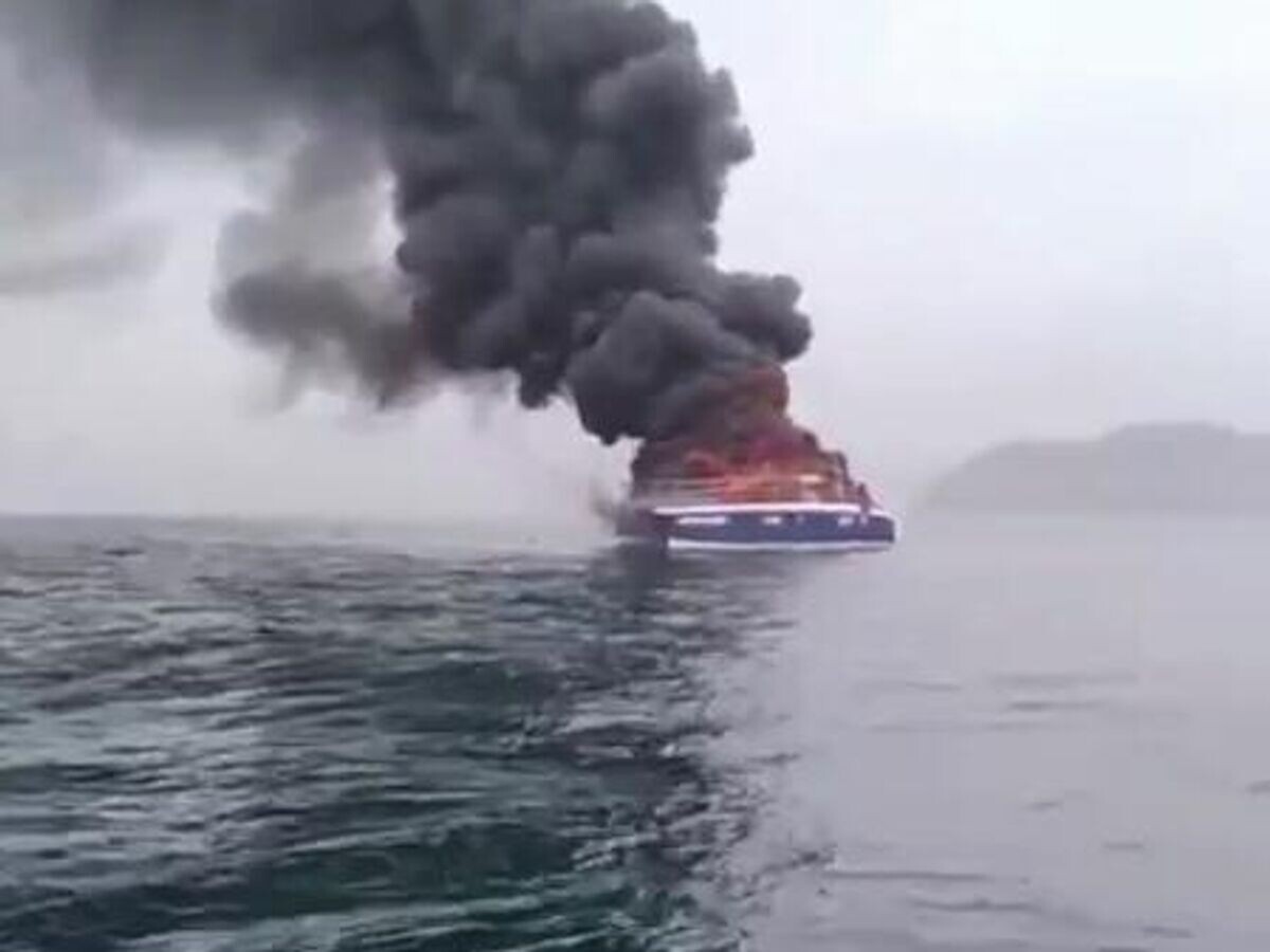    Возгорание на маломерном судне в заливе Петра Великого во Владивостоке© Соцсети