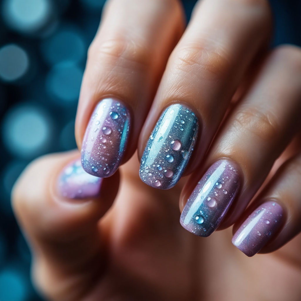 Идеи маникюра с эффектом капель воды